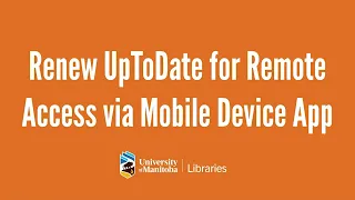 Renew UpToDate for Remote Access via Mobile Device App