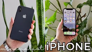 WHAT'S ON MY MINIMALIST iPHONE 10 + TIPS FOR A MINIMAL PHONE ***20 APPS ONLY?!*** Minimalism + Tech