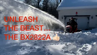 #90 I Unleashed the Beast 😉 see the Kubota BX2822A Snowblower in Action 👍🏻