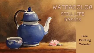 Watercolor Painting Still Life Demonstration (Step by Step Beginners Tutorial)