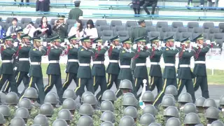 平成28年度自衛隊中央観閲式(総合予行)陸上自衛隊 第302保安警務中隊  特別儀仗隊＋らっぱ隊の入場行進