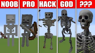 Pixel Art (NOOB vs PRO vs HACKER vs GOD) Skeleton in Minecraft