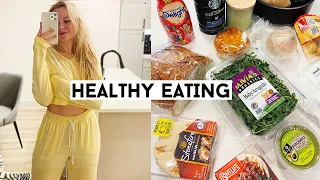 FITNESS VLOG: grocery haul on a BUDGET, kitchen organization & what's in my fridge