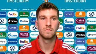 Wales 0-4 Denmark - Chris Mepham - Mixed Zone Press Conference - Round Of 16 - Euro 2020