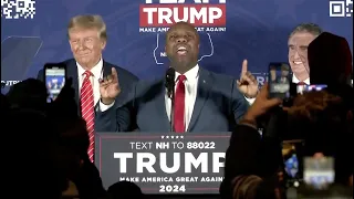 Trump joined by Vivek Ramaswamy, Doug Burgum & Tim Scott on eve of New Hampshire primary