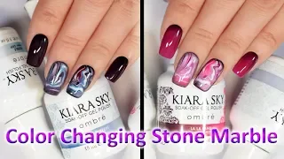 Color changing stone marble nail art / Дизайн с термо гель лаками