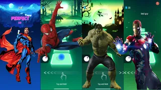 Superman vs Spiderman vs Hulk vs Ironman | Tiles Hop EDM Rush