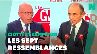 Ciotti et Zemmour: le "jeu" des 7 ressemblances