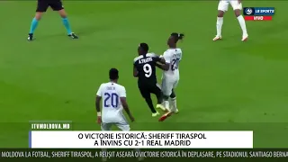 O VICTORIE ISTORICĂ: SHERIFF TIRASPOL A ÎNVINS CU 2 1 REAL MADRID