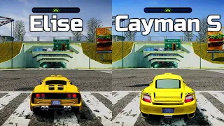 NFS Most Wanted: Lotus Elise vs Porsche Cayman S - Drag Race