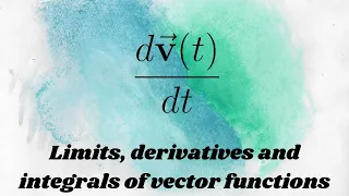 Calculus II: Limits, derivatives and Integrals of Vector functions