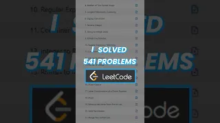 I solved 541 Leetcode problems #leetcode #codinginterview