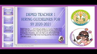 DepEd Teacher 1 Hiring Guidelines for SY 2020 2021