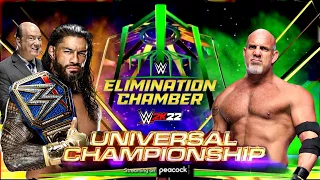 WWE 2K22 - Roman Reigns vs Goldberg (Universal Championship) | Elimination Chamber | Spear vs Spear!