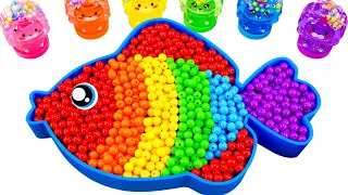 ASMR Video | How To Make Rainbow Cute Fish Bathtub With Mixing Beads | Satisfying Idea By Yo Yo
