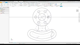 Задание 6 Вариант 1_1 Боголюбов Плоский контур Эскиз Autodesk Inventor Bogolubov 2D Sketch