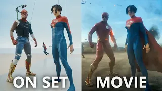 Making of The Flash (2023) - Behind the Scenes vs. Actual Movie Scenes Side-by-Side Comparison