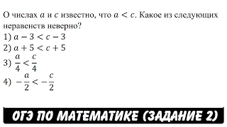 О числах a и c известно ... | ОГЭ 2017 | ЗАДАНИЕ 2 | ШКОЛА ПИФАГОРА