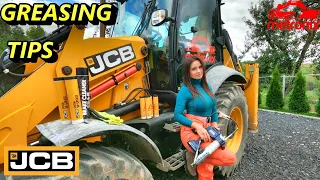 JCB 3CX | ⚠ How to Grease a Backhoe Loader-Tutorial (English Subtitles)