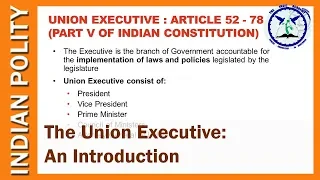 Indian Union Executive: Introduction | Indian Polity | SSC CGL | by TVA