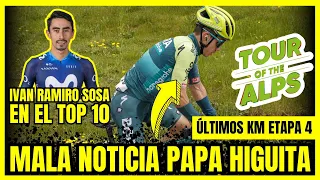 LAMENTABLE NOTICIA PARA SERGIO HIGUITA AL FINAL DE ETAPA 4 TOUR DE LOS ALPES