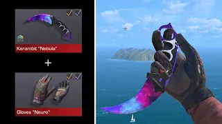 Gameplay Gloves "Neuro" and Karambit "Nebula" (Pattern 014) | Standoff 2