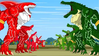 RED SHARKZILLA vs GREEN CROCOZILLA: Who Is The Next King Of The Sea?? | Godzilla Cartoon Compilation