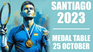 2023 Pan American Games | Medal Table | 25 October (Day 5) Santiago #panamericangames
