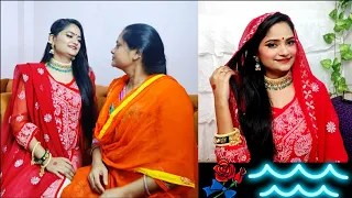 जब मैं बनी दुल्हन देखिए मम्मी का Reaction 💃 Step by step Karwachauth makeup look, #pankhuri