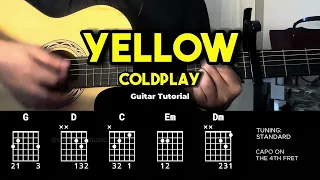 Yellow - Coldplay | Easy Guitar Chords Tutorial For Beginners (CHORDS & LYRICS) #guitarlessons