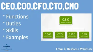 CEO, COO, CFO, CTO, and CMO | From A Business Professor