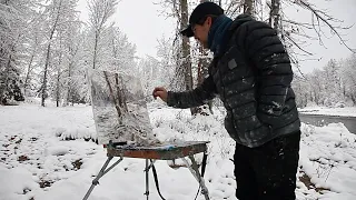 Plein Air Painting: Snowy October in Montana