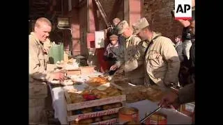 American and British troops celebrate Christmas