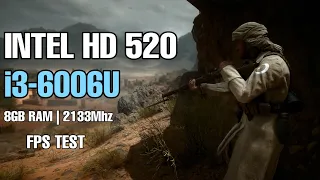 Battlefield 1 on i3 6006U ,8gb ram ,INTEL HD 520 ,Fps Test