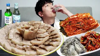 굴보쌈을 먹기위해 김장을 해보았다(김장김치,삼겹수육,생굴) 혼술 리얼먹방 Bossam & Oysters & Kimchi MUKBANG ASMR REALSOUND EATINGSHOW