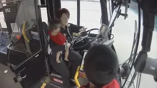 Bus driver rescues baby wandering barefoot on freeway overpass