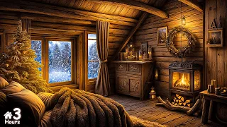 Deep Sleep in a Cozy Winter Cabin Ambience for Work, Meditation - Relax Sleep for a Whole Day