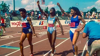 Gwen Torrence vs Florence Griffith Joyner vs Evelyn Ashford .( US Trials 88 Indianapolis )