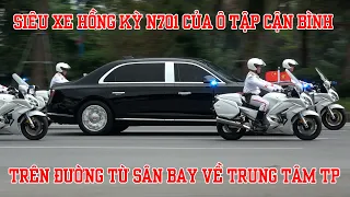 Cận cảnh đoàn xe của ông Tập Cận Bình trên đường từ Sân bay về Khách sạn