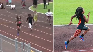 7 year old breaks sprint record! Speed, sports, curry