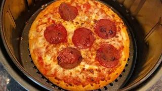 Air Fryer Frozen Pizza Recipe - How To Cook Frozen Pizza In The Air Fryer - SO EASY, CHEESY, CRISPY!