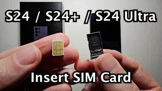 How to Insert SIM Card Samsung Galaxy S24 / S24+ / S24 Ultra!