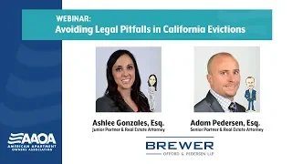 Avoiding Legal Pitfalls in California Evictions - Webinar for American Apartment Owners Association