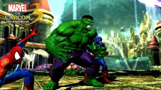 Marvel vs. Capcom 3: Fate of Two Worlds Hulk,Spiderman,Captain America - Arcade mode (Ending Hulk)