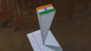 How to Draw Indian flag 3D illusion for beginners 😱😍|| 3d drawing tutorial || @mr.indianchitrkar