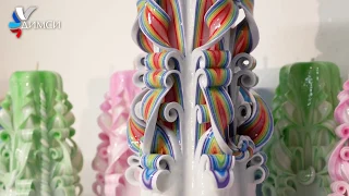 Doing with your own hands a carved candle "Rainbow" from the candle shop DIMSI