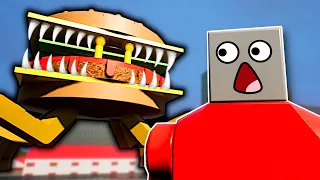 GIANT BURGER MONSTER SURVIVAL! - Brick Rigs Multiplayer Gameplay