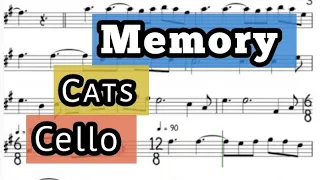 Memory I Cello or Trombone I Sheet Music Backing Track Play Along Partitura I Cats Copy