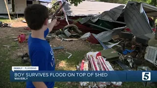Ripped from his mother, 8-year-old boy survives Waverly flood alone