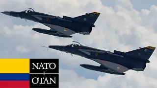 Colombia, NATO. Fighters IAI Kfir and F-16 Fighting Falcon in joint exercises.